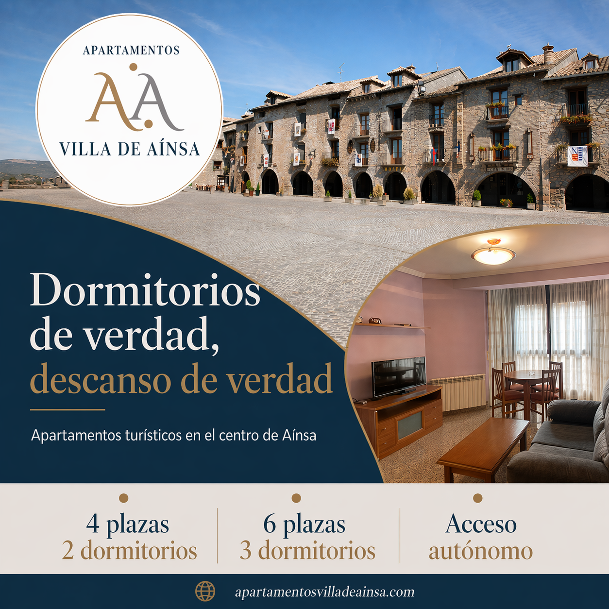 Dormitorio de Apartamentos Villa de Aínsa
