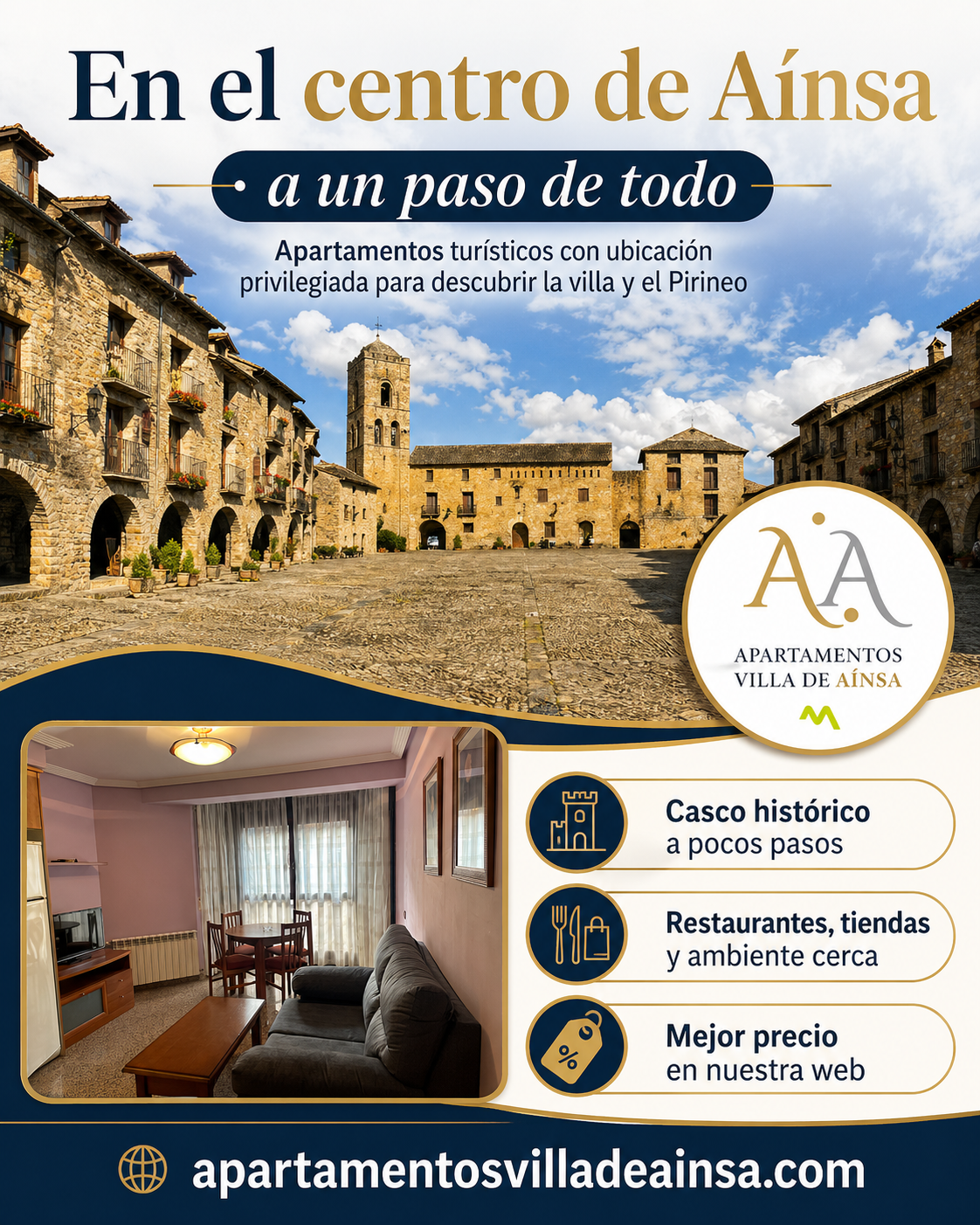 apartamentos turísticos Aínsa, centro de Aínsa, dónde dormir en Aínsa